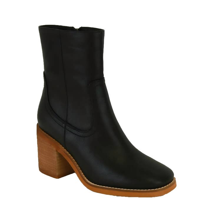 Beast Fashion ROSALIA-01 Women Block Heel Plain Booties-12 Pairs Pack-23.95/Pair for wholesale by Mars Sky Shoes Wholesale