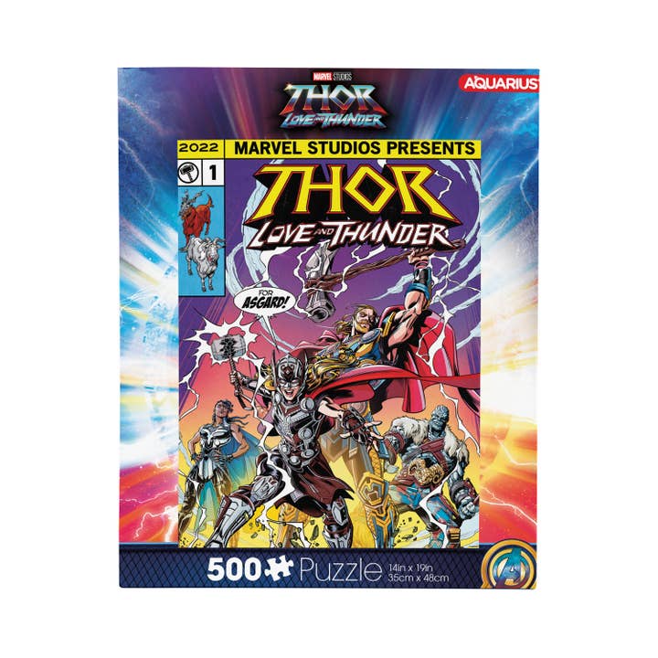 AQUARIUS, GAMAGO, ICUP, & ROCK SAWS by NMR Brands - Wholesale Puzzle - Adult - Marvel Thor Love & Thunder Comic 500 Piece Jigsaw Puzzle