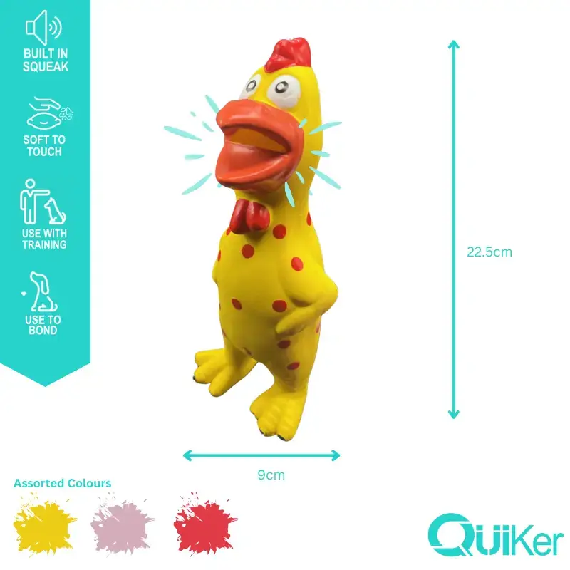 Quiker Pet Products - Wholesale Pet Squeaky Toy - Dog - Latex Honking Chicken Dog Toy - 72 Pack Outer1