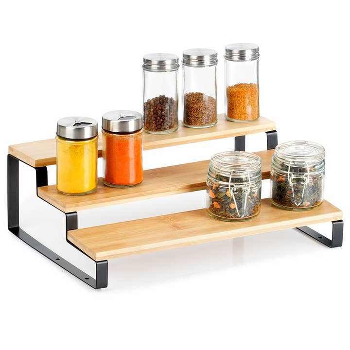 Prateleira de Cozinha em Madeira 3 Níveis 32x23,5x9,6cm por atacado de Vilde