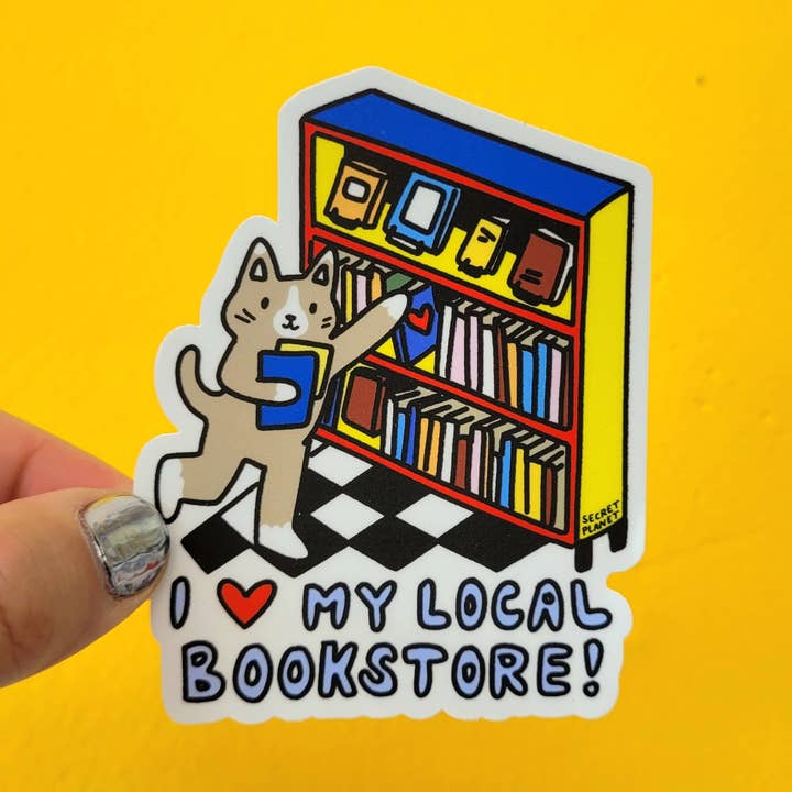 Secret Planet - Wholesale Sticker - I Love My Local Bookstore! Vinyl Sticker0