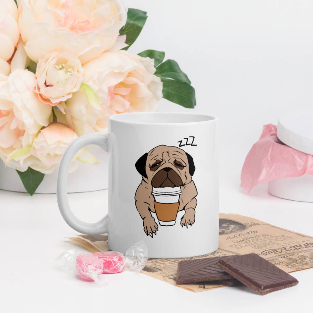 REMOVED BRAND - Wholesale Coffee Mug - Vinny the Pug Caricature #00032