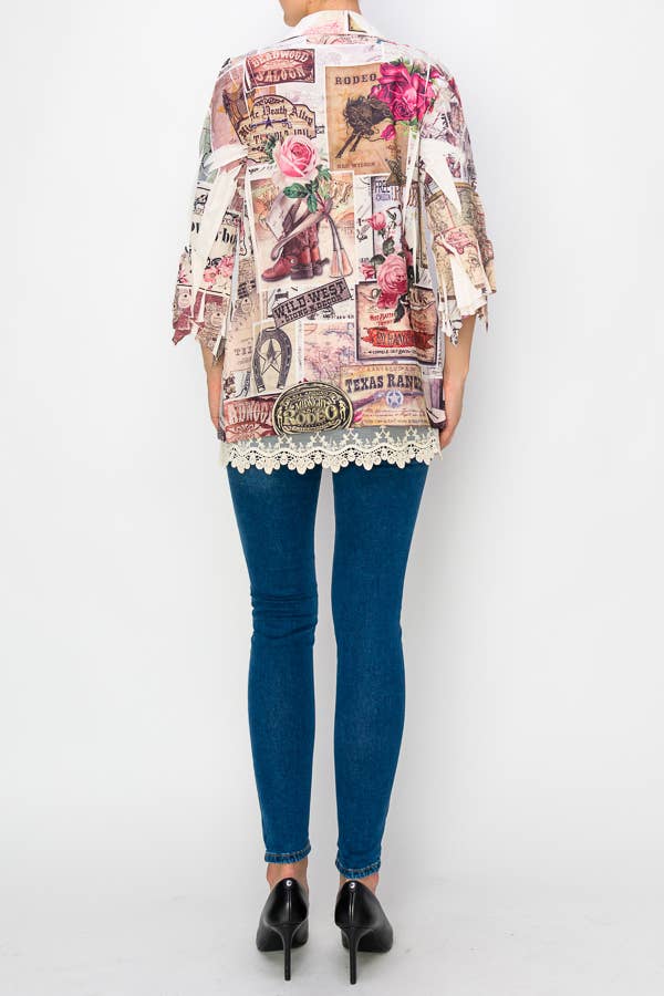 Lightweight Sequin and Lace Detailed Button-Up Blouse - 4718 BG/ROSE WEST for wholesale on Faire3