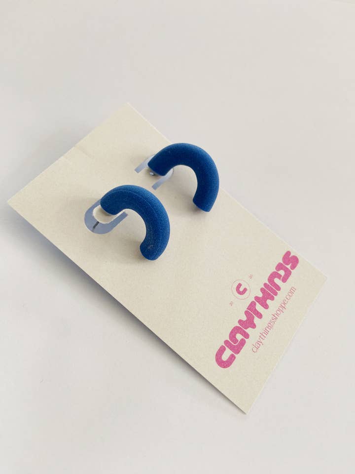 Donkerblauwe kleihoepels, eenvoudige kleihoepels voor wholesale door ClayThings Shoppe