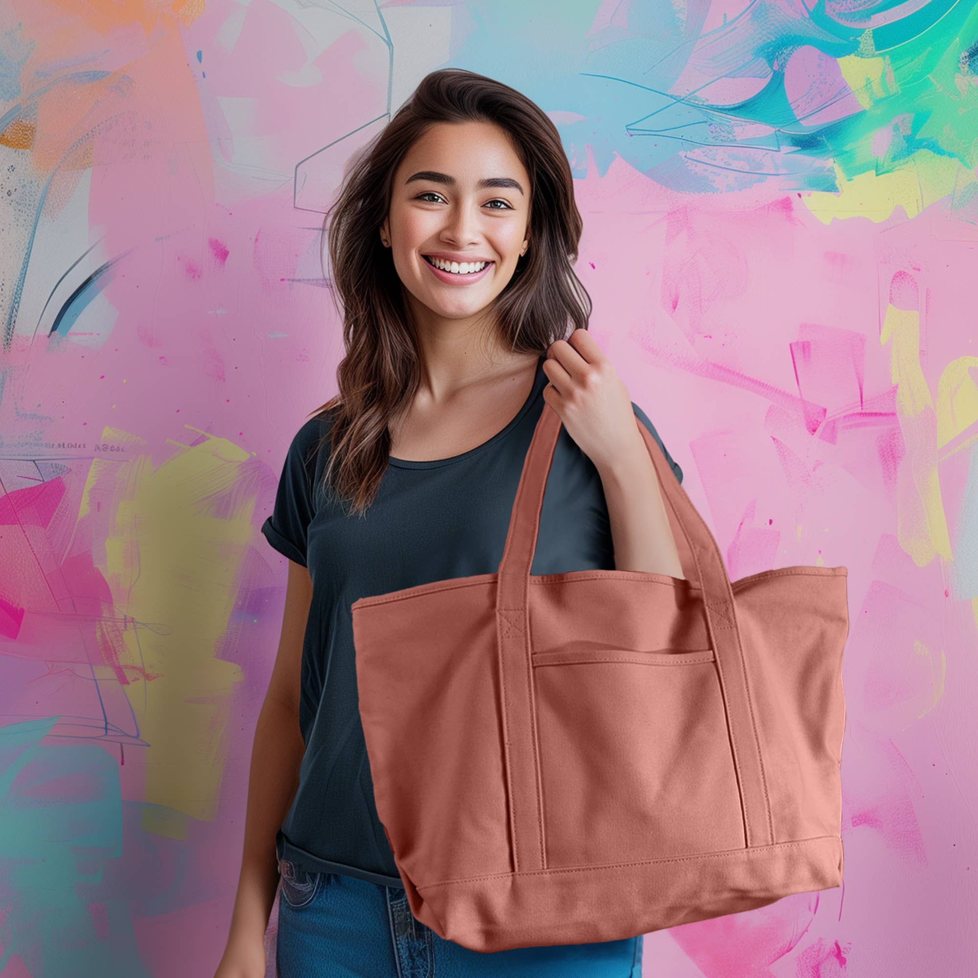 Dalix – Großhandel Tragetasche – Damen – Dalix 23" Deluxe 24 oz. Baumwoll-Canvas-Tragetasche mit Reißverschluss22