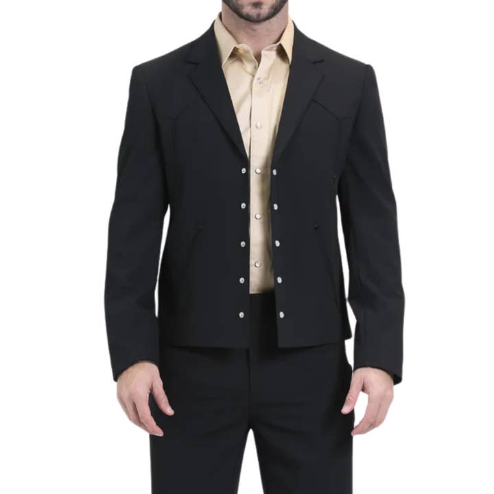 Conjunto de Fato Ocidental Preto para Homens por atacado de Ferrecci