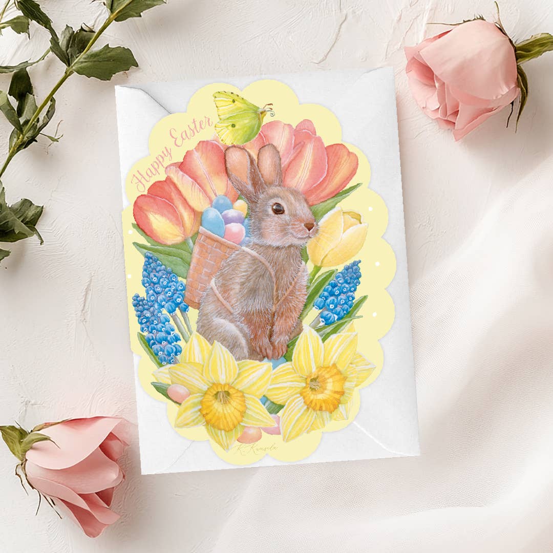 Rosenheart - Wholesale Easter Card - Easter Bunny with a backpack Easter Card4