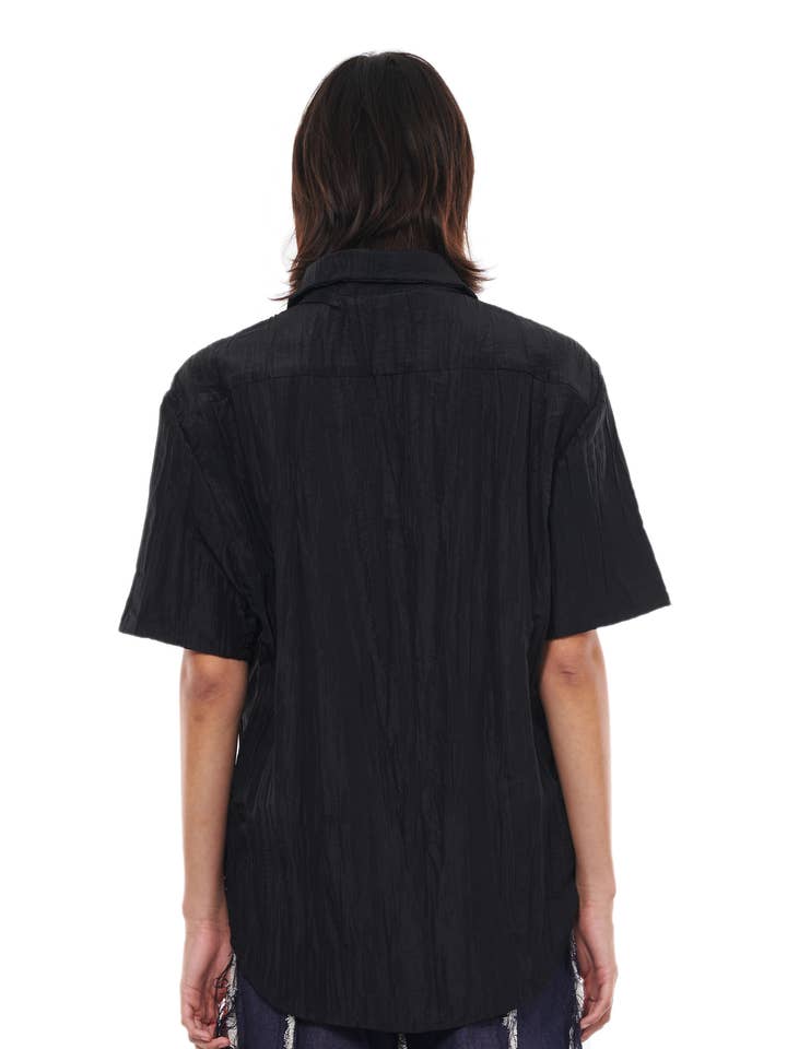 vesqmojo - Wholesale Button Down Shirt - Women's - PLEATED TAFFETA SHIRT2