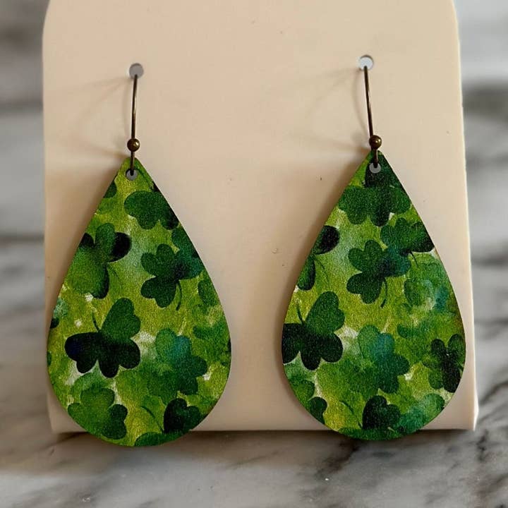Shamrock Oorbellen, St. Patrick's Day Oorbellen, Klaver voor wholesale door The Boutique by Sarah