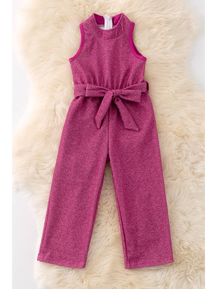 Kids Charm Online - Wholesale Romper - Kids - Fuchsia shimmery jumpsuit with back zipper. PNG50031 AMY0