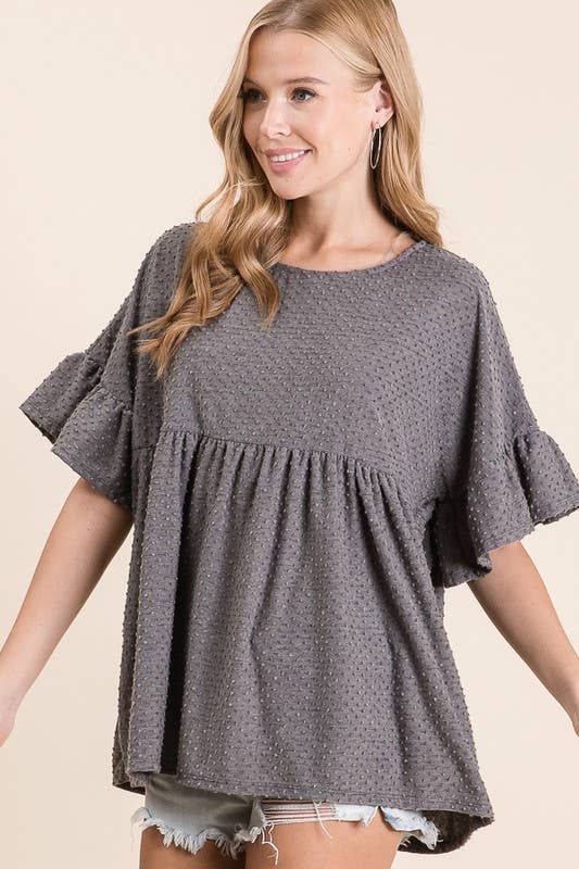 lovely melody – wholesale Tunic – Women’s – LMT1519-Belle's Swiss Polka Dot Baby Doll Tunic0