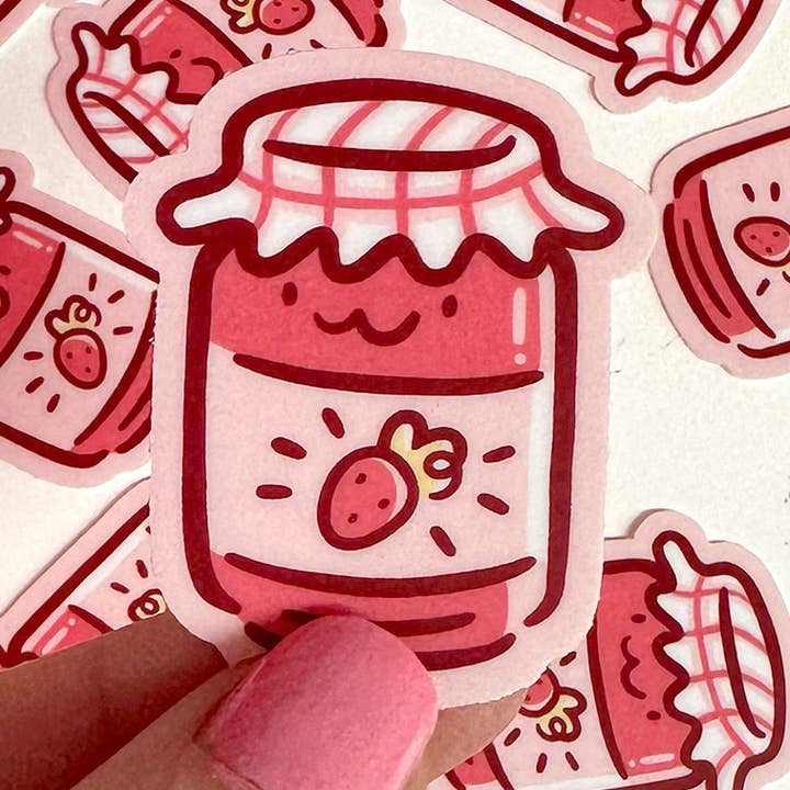 Mini-autocollant Strawberry Jam pour la vente par Shop Emily M