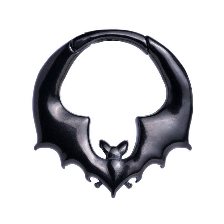 Custom Plugs – wholesale Ear jackets/climbers – Black Bat Ear Weights (Pair)2