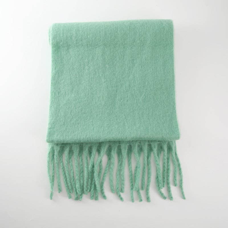 Dipped Shop - Wholesale Scarf - Women's - 2+ Solid Color Tassel Mohair Scarves DPKS10027