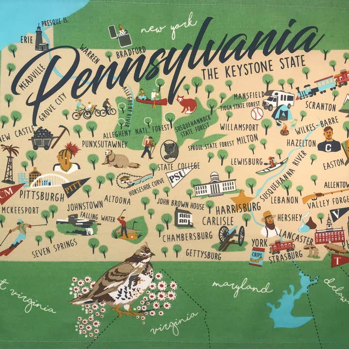 Pennsylvania Tea Towel for wholesale by Galleyware