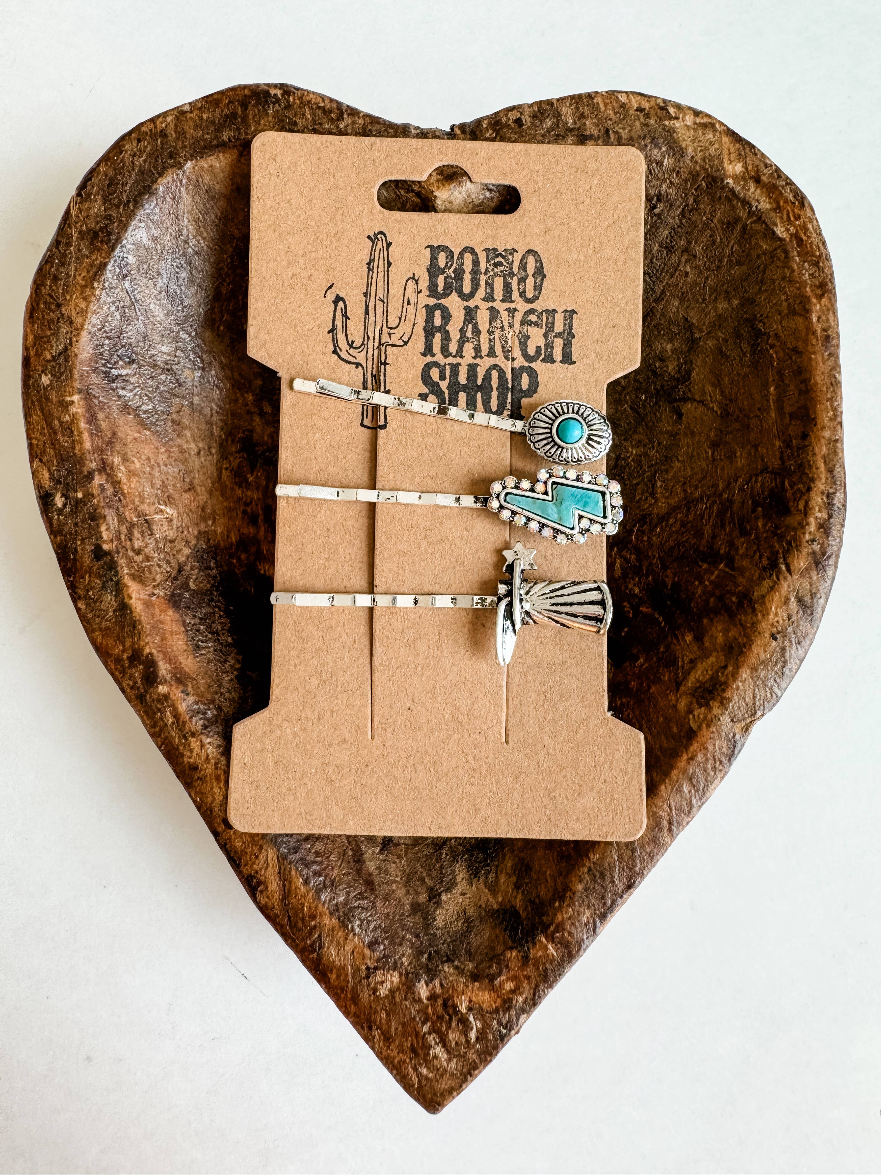 Boho Ranch Shop - Wholesale Bobby Pin - Women's - Western Hair Bobby 3 Pin Set - wedding, prom hair bridesmaid1