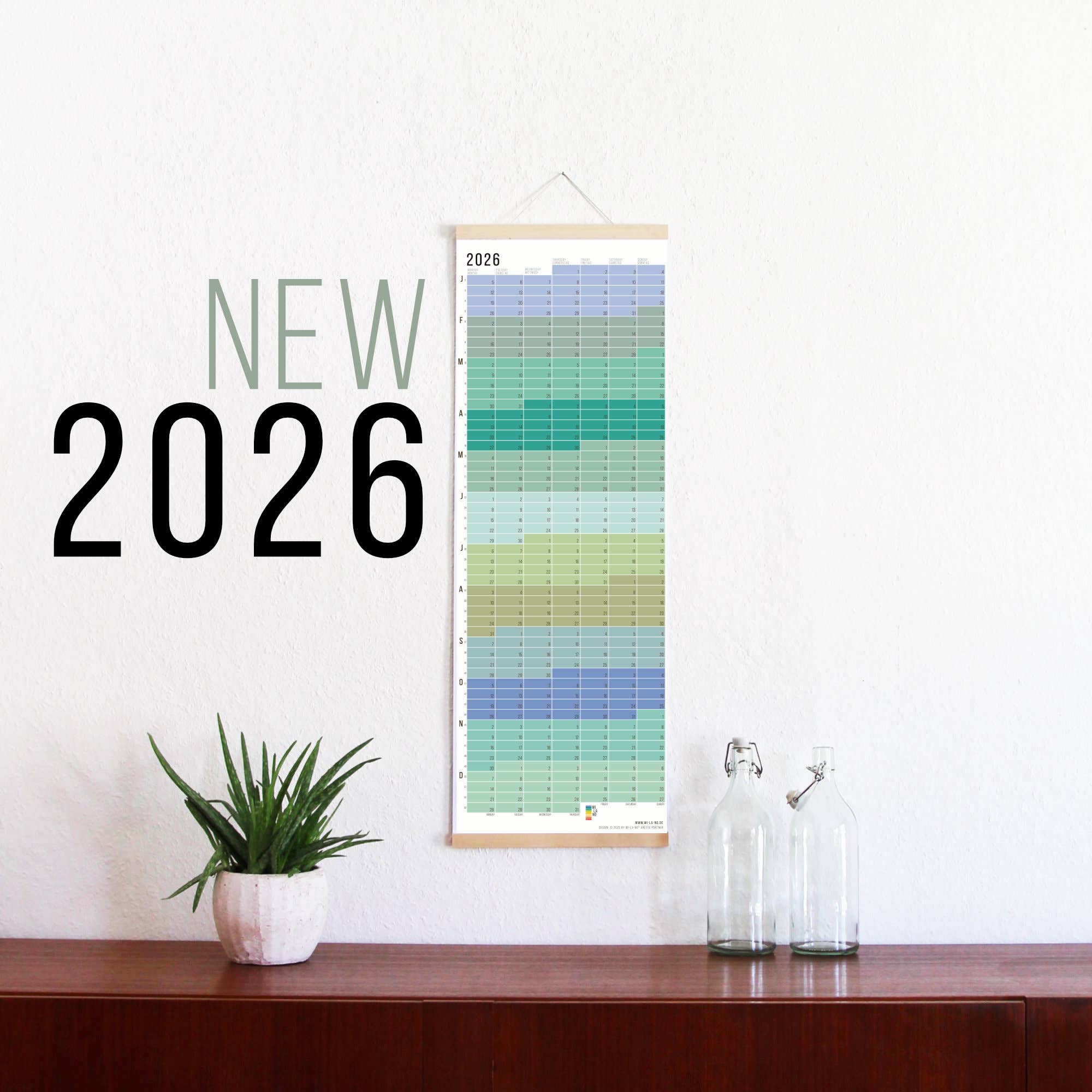 Wi-La-No - Wholesale Calendar - 2026 Wall Calendar "Pastel"