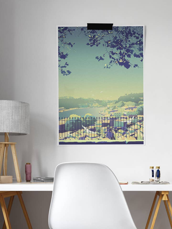 Virtudes Porto City Illustration Print for engroshandel hos The Underdog Print Shop