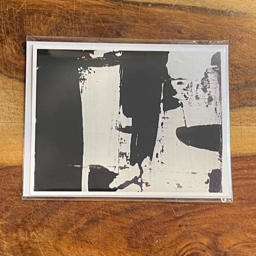 Carte-note abstraite - noir/blanc-2 pour la vente par Red Canvas Gallery