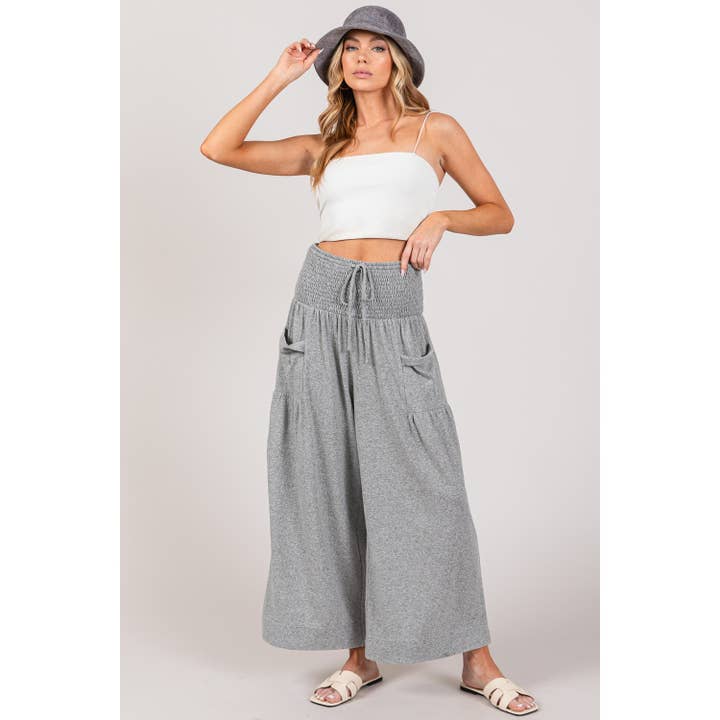 RELAXED WIDE-LEG SMOCKED PANTS (SP7105) for wholesale by Sage + Fig