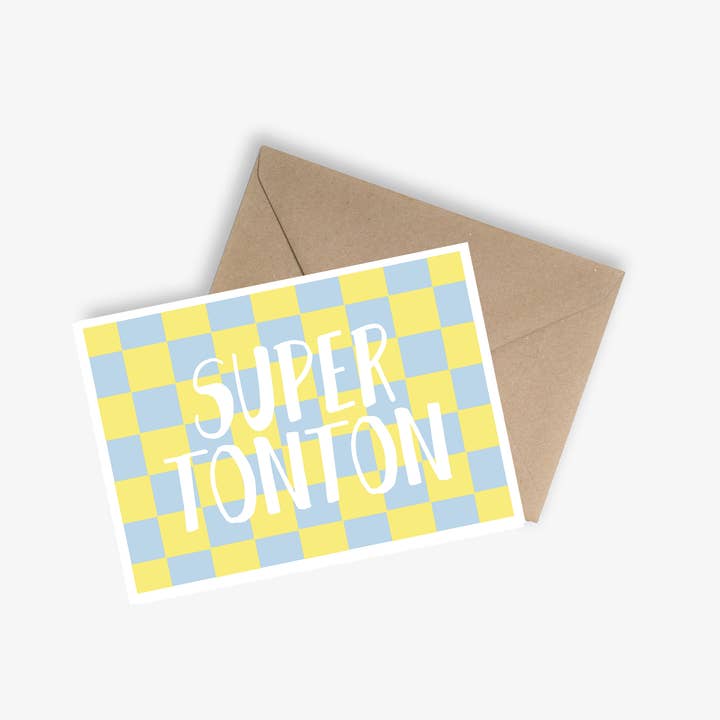 LE PAPIER GRAPHIQUE - Vente Cartes bébé - Tata/Tonton (tante et oncle) - Carte simple
