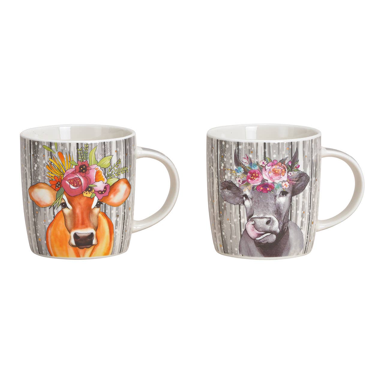 Wurm - Vente Verre/tasse - Tasse décor vache en porcelaine colorée, dorée 2 fois, (L/H/P) 12x9x8cm 300ml0