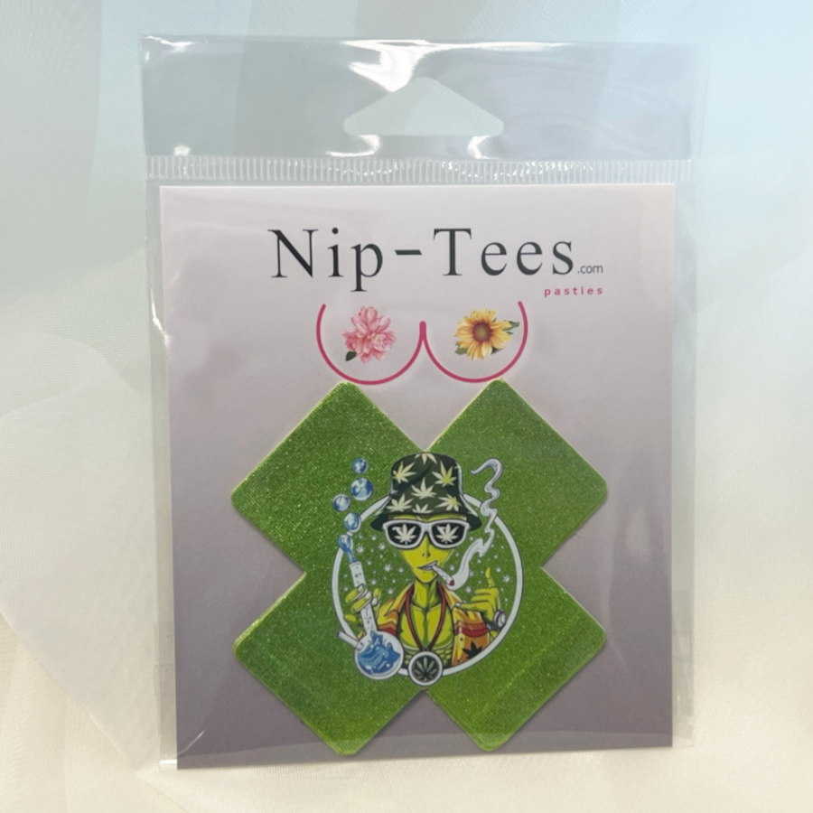 Niptees - Wholesale Nipple Pasties - Women's - Smoking Alien Nipple Cover Pasties | Fun for Festivals9
