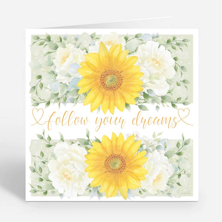 Carte de calligraphie avec des fleurs pour la vente par Rosenheart