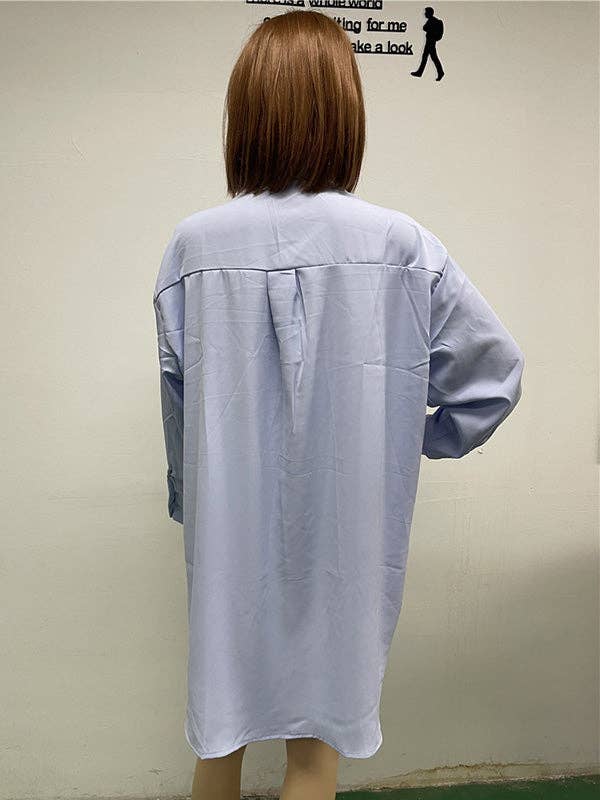 Plush Looks - Vente Chemise à col boutonné – femme - Chemises Urban manches longues col à revers asymétriques uni19