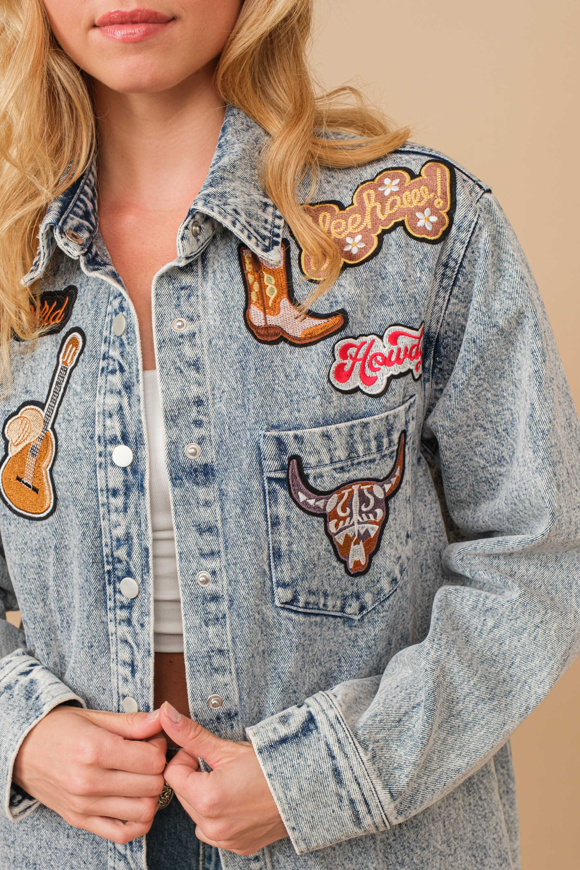 LIGHT WASH 22755J - Garment Washed Snap Up Rodeo Denim Jacket for wholesale on Faire5