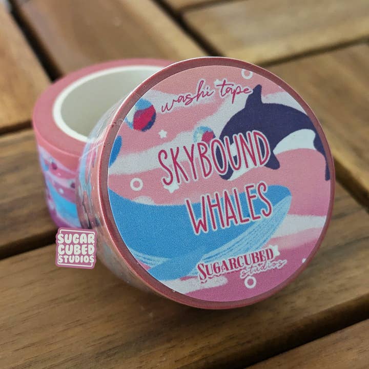 Skybound Whales, Washi Tape for wholesale by Sugar Cubed Studios