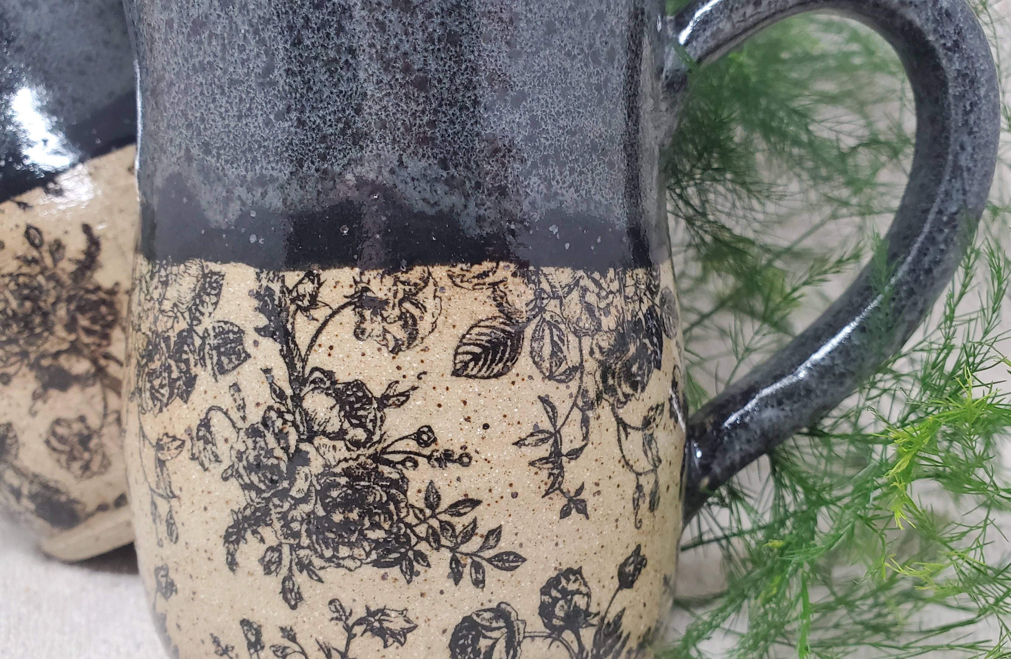 Turtle Hollow Pottery - Wholesale Coffee Mug - Rustic Rose Garden Soup bowl in Winter Storm2