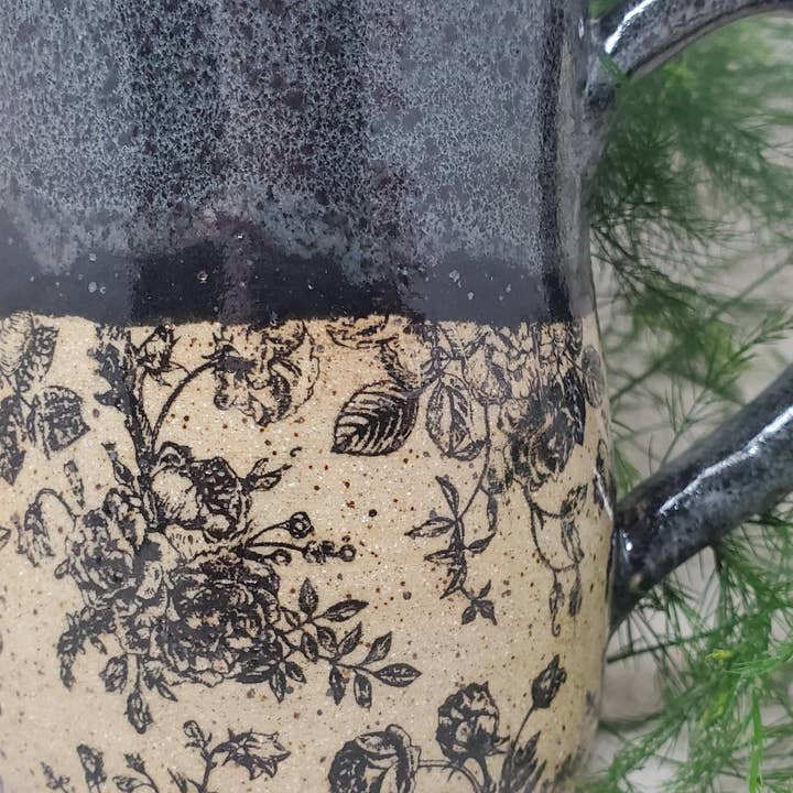 Turtle Hollow Pottery - Wholesale Coffee Mug - Rustic Rose Garden Soup bowl in Winter Storm2