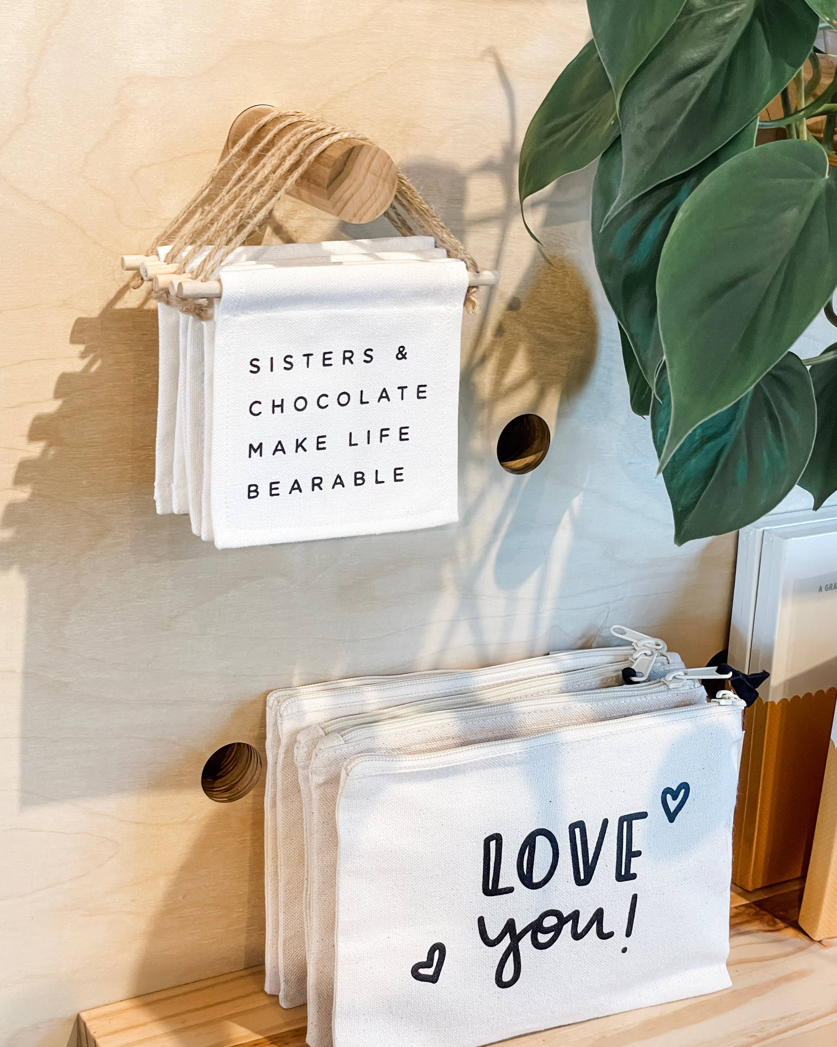 Smiles + Heart - Wholesale Handtasje - Dames - Hearts klein tasje van canvas met ritssluiting2