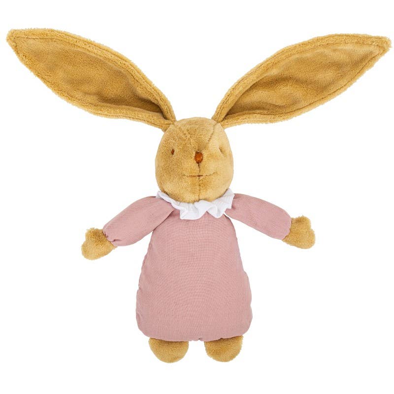TROUSSELIER SAS - Vente Peluche – enfant et bébé - Lapin Nid D'Ange Doudou Musical -Coton Bio rose 1