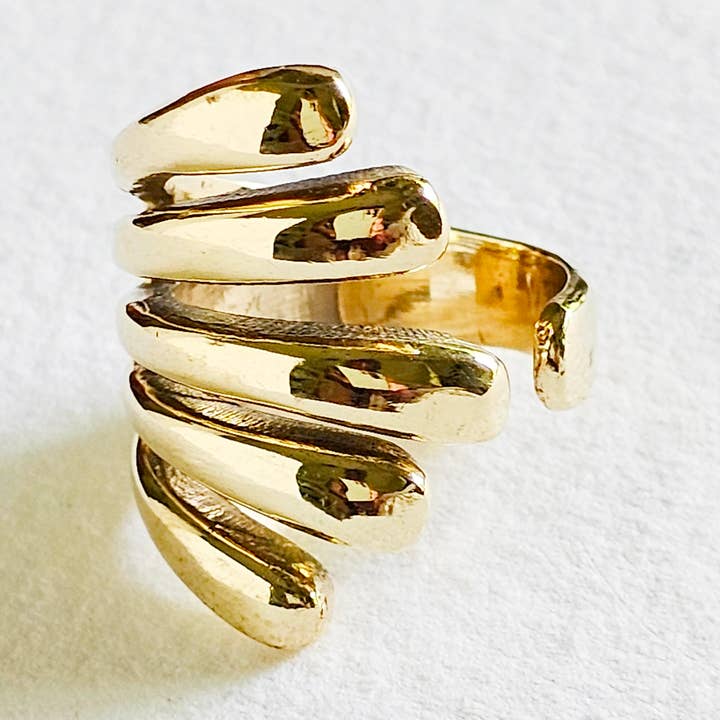 Collection de bagues en laiton faites à la main, 3 styles pour la vente par Bisjoux