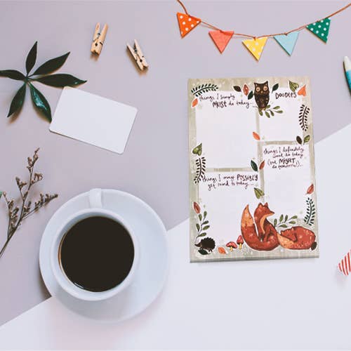 Woodland Friends A5 Notepad for wholesale by The Persnickety Co