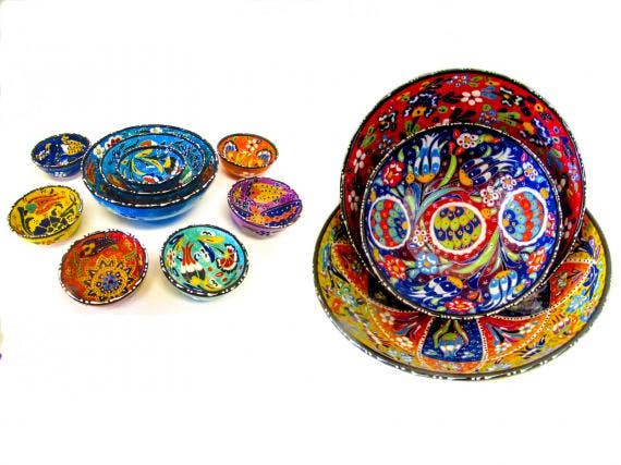 Große quadratische Schüssel 31 CM x 7 cm traditionelle spanische Handarbeit Keramik Pottery 