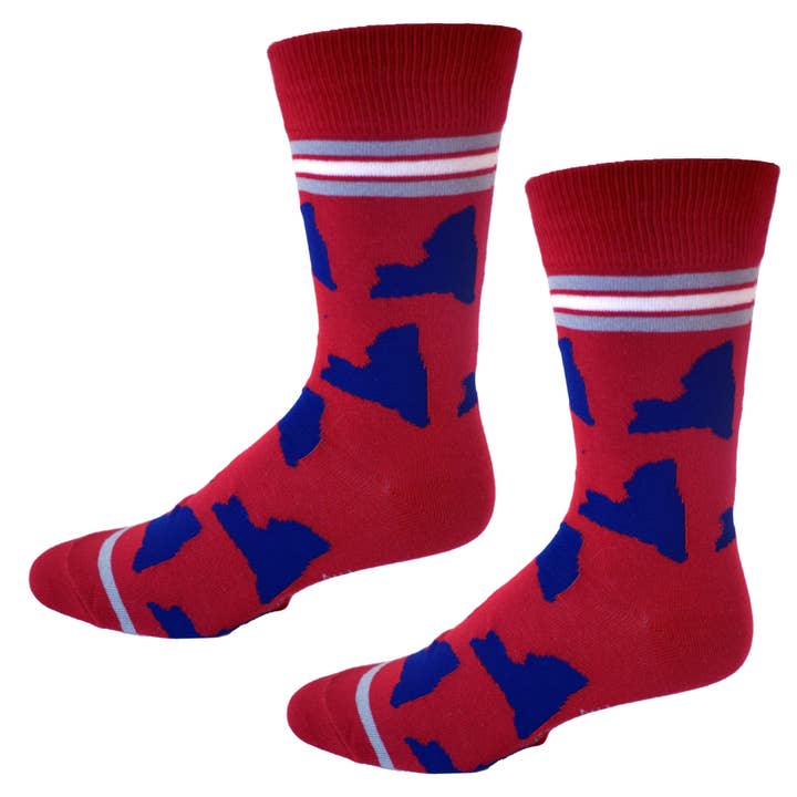 Buy Socks You All - Wholesale Socks - Men's - New York Shapes in Blue and Red Men's Socks