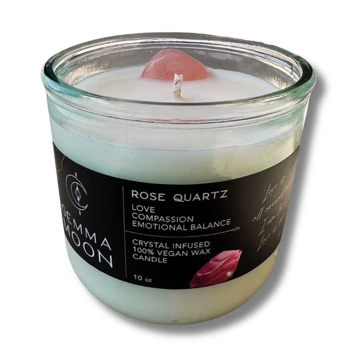 Rose Quartz | Ædelsten stearinlys for engroshandel hos Gemma Moon