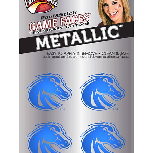 Boise State Game Faces® Temporary Tattoos for wholesale by Fanapeel / Gamefaces