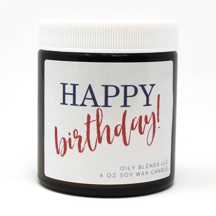 Happy Birthday Soy Wax Message Candle for wholesale by Oily Blends
