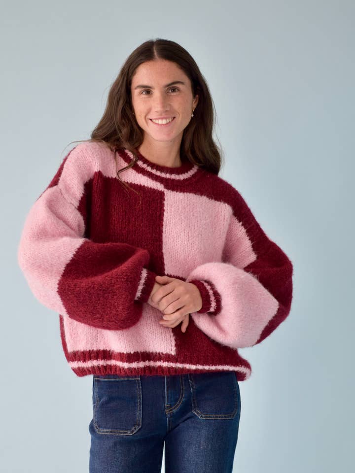 Jersey Sara Rosa und Burgunder für den Großhandel von MindTraveler