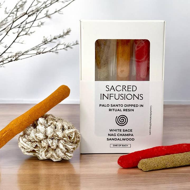 Getauchtes Palo Santo⎮Weißer Salbei, Nag Champa & Sandelholz für den Großhandel von Good Vibrations Shop