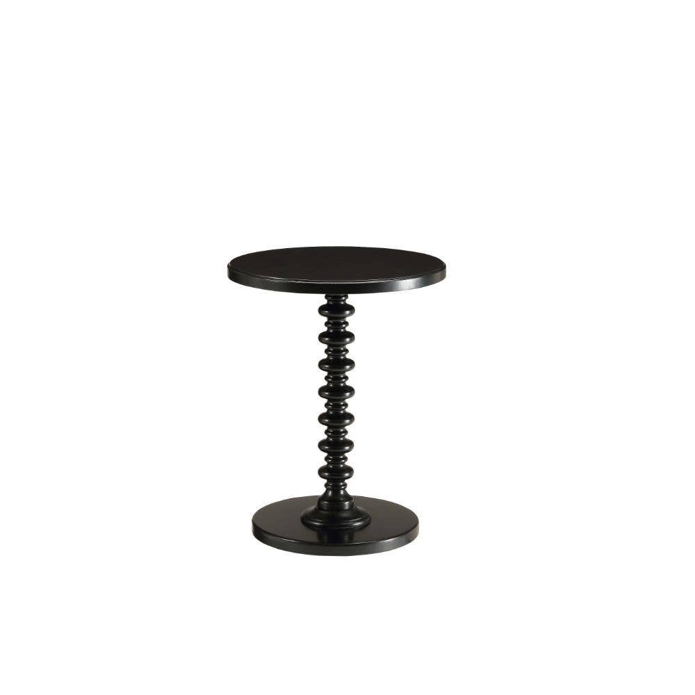 HomeRoots - Wholesale Side Table - 22" Black Solid Wood Round End Table0