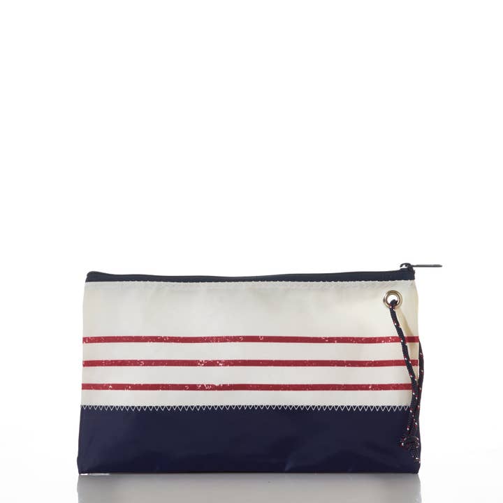 Red Mariner Stripe Large Wristlet for wholesale by Sea Bags