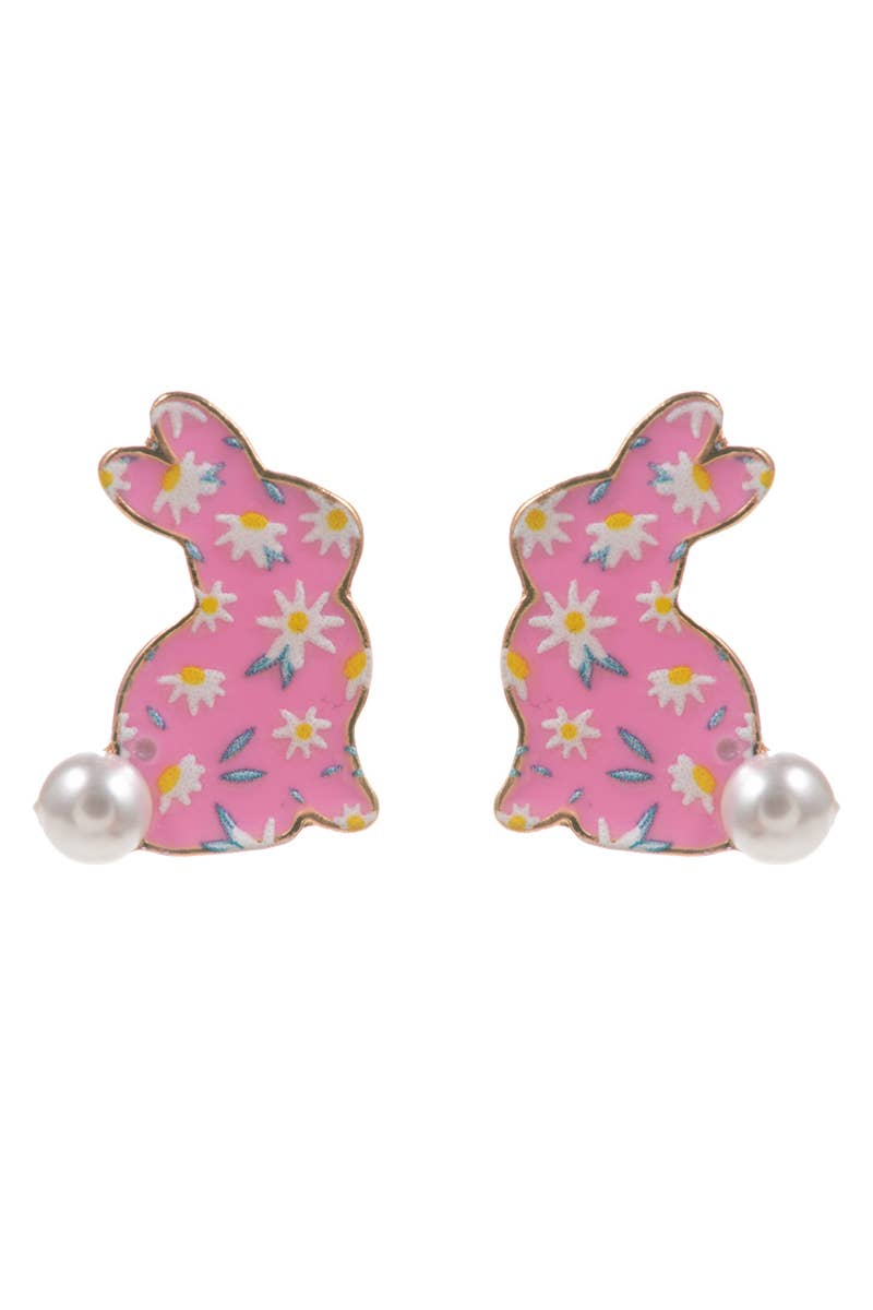 Designature New York - Wholesale Stud/Post Earrings - Easter Bunny Enamel Pattern Titanium Post Earrings11
