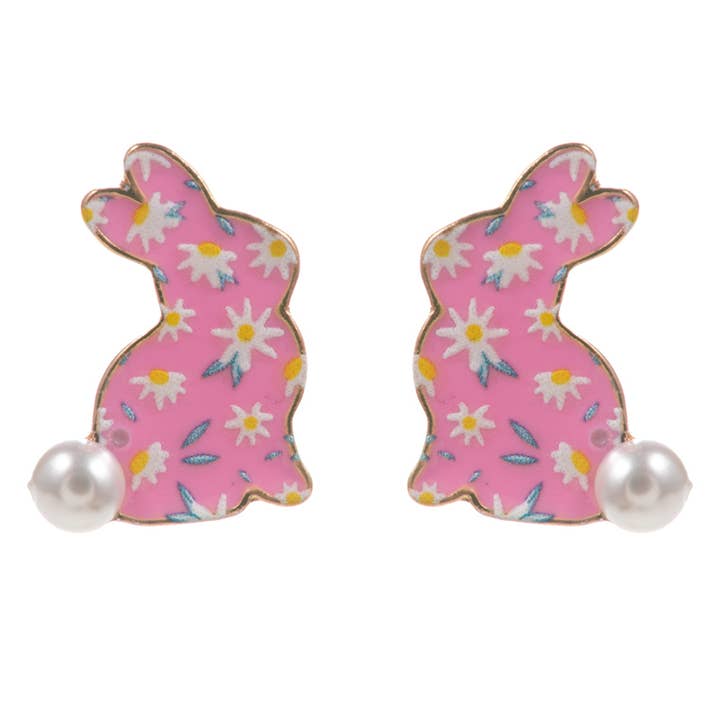 Designature New York - Wholesale Stud/Post Earrings - Easter Bunny Enamel Pattern Titanium Post Earrings11