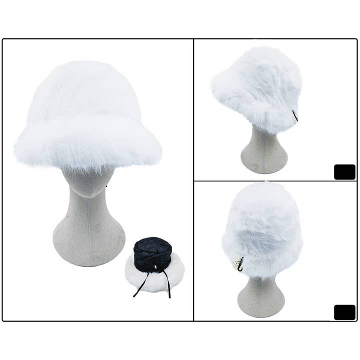 Sensibling Corp. - Wholesale Bucket Hat - Women's - Fuzzy Faux Fur Bucket Hat