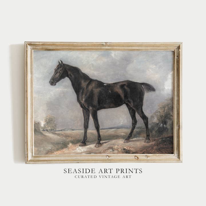 Vintage Horse Painting Art Print / Handmade Giclée Print for wholesale by Seaside Art Prints